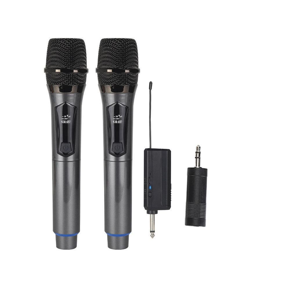 2Pcs Set Wireless Karaoke Microphone Rechargeable Handheld Microphone with LED Display V1263-JX-6956