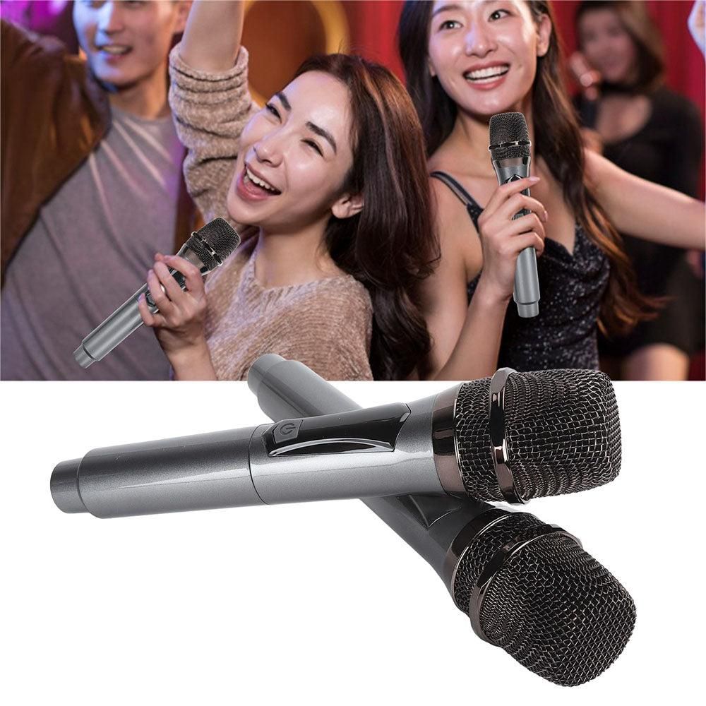 2Pcs Set Wireless Karaoke Microphone Rechargeable Handheld Microphone with LED Display V1263-JX-6956