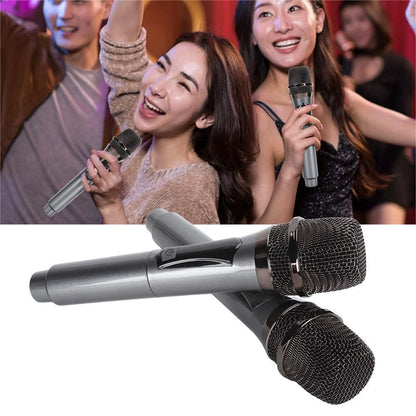2Pcs Set Wireless Karaoke Microphone Rechargeable Handheld Microphone with LED Display V1263-JX-6956