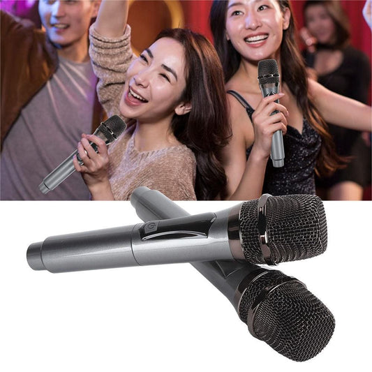 2Pcs Set Wireless Karaoke Microphone Rechargeable Handheld Microphone with LED Display V1263-JX-6956