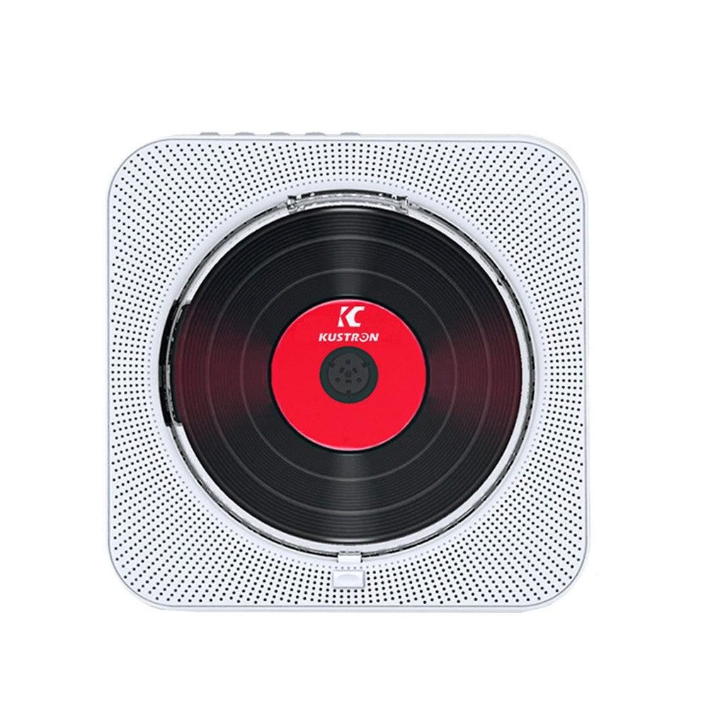 Wall-Mount Bluetooth CD Player LCD Display Music Player Home Audio Boombox White V1263-JX-6959