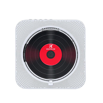 Wall-Mount Bluetooth CD Player LCD Display Music Player Home Audio Boombox White V1263-JX-6959