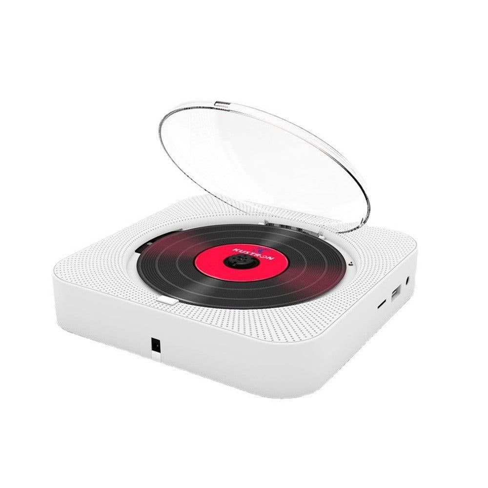 Wall-Mount Bluetooth CD Player LCD Display Music Player Home Audio Boombox White V1263-JX-6959