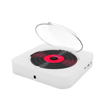 Wall-Mount Bluetooth CD Player LCD Display Music Player Home Audio Boombox White V1263-JX-6959