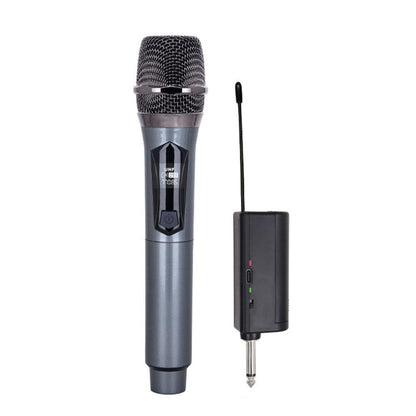 Plug and Play Wireless Microphone Rechargeable Karaoke Mic for Singing Speeches Events Gray V1263-JX-6962