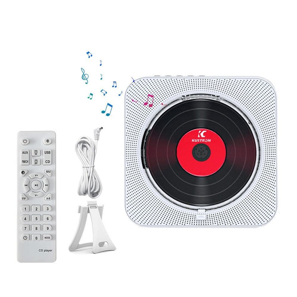 Wall-Mount Bluetooth CD Player LCD Display Music Player Home Audio Boombox Black V1263-JX-6963