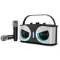 Wireless Bluetooth Karaoke Speaker with 2 Microphone Home KTV Set White V1263-JX-6966-2