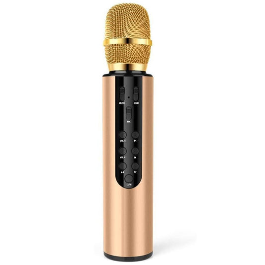 Multifunctional Wireless Bluetooth Karaoke Microphone Gold V1263-JX-6968-3
