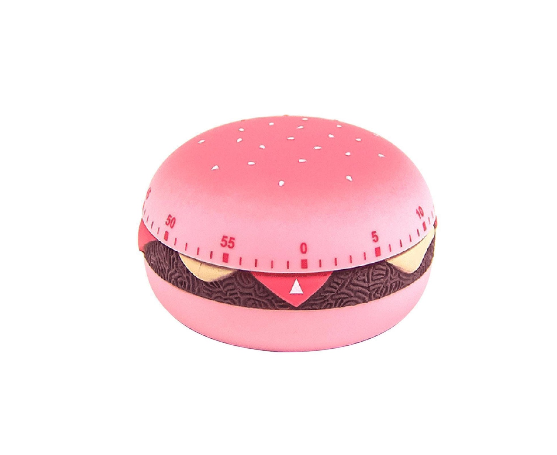 Cooking Alarm 60-Minute Crack Resistant ABS Hamburger Shaped Counter Timer Kitchen Accessories-Pink V1263-JX-697
