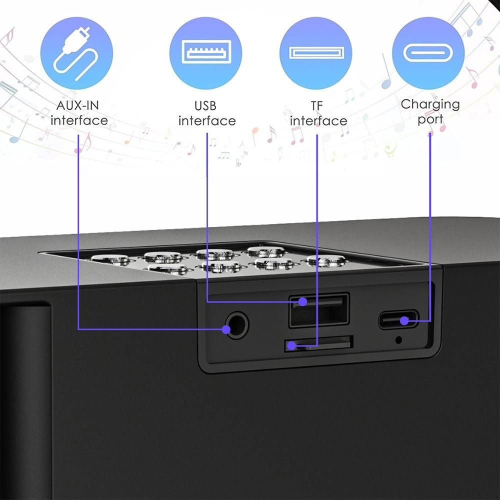 Portable Bluetooth 5.3 Speaker with 2 Wireless Microphones Home Karaoke Speaker Machine Black V1263-JX-6972-1