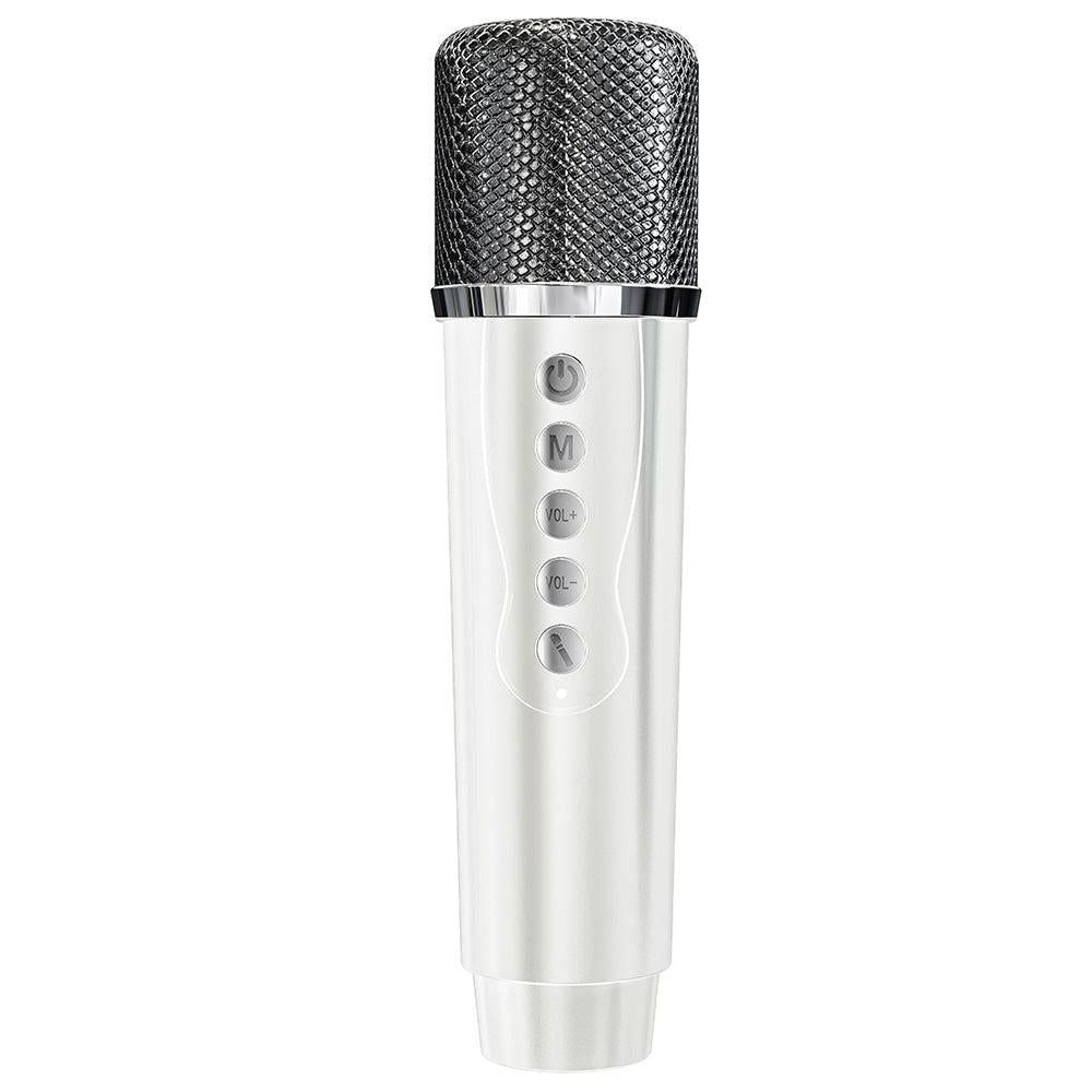 Portable Bluetooth 5.3 Speaker with 2 Wireless Microphones Home Karaoke Speaker Machine White V1263-JX-6972-2