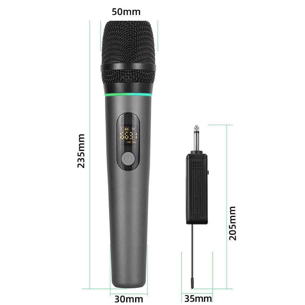 Dual Wireless Rechargeable Microphone Set with Display for Karaoke Weddings DJs Speech & Classroom Use V1263-JX-6973