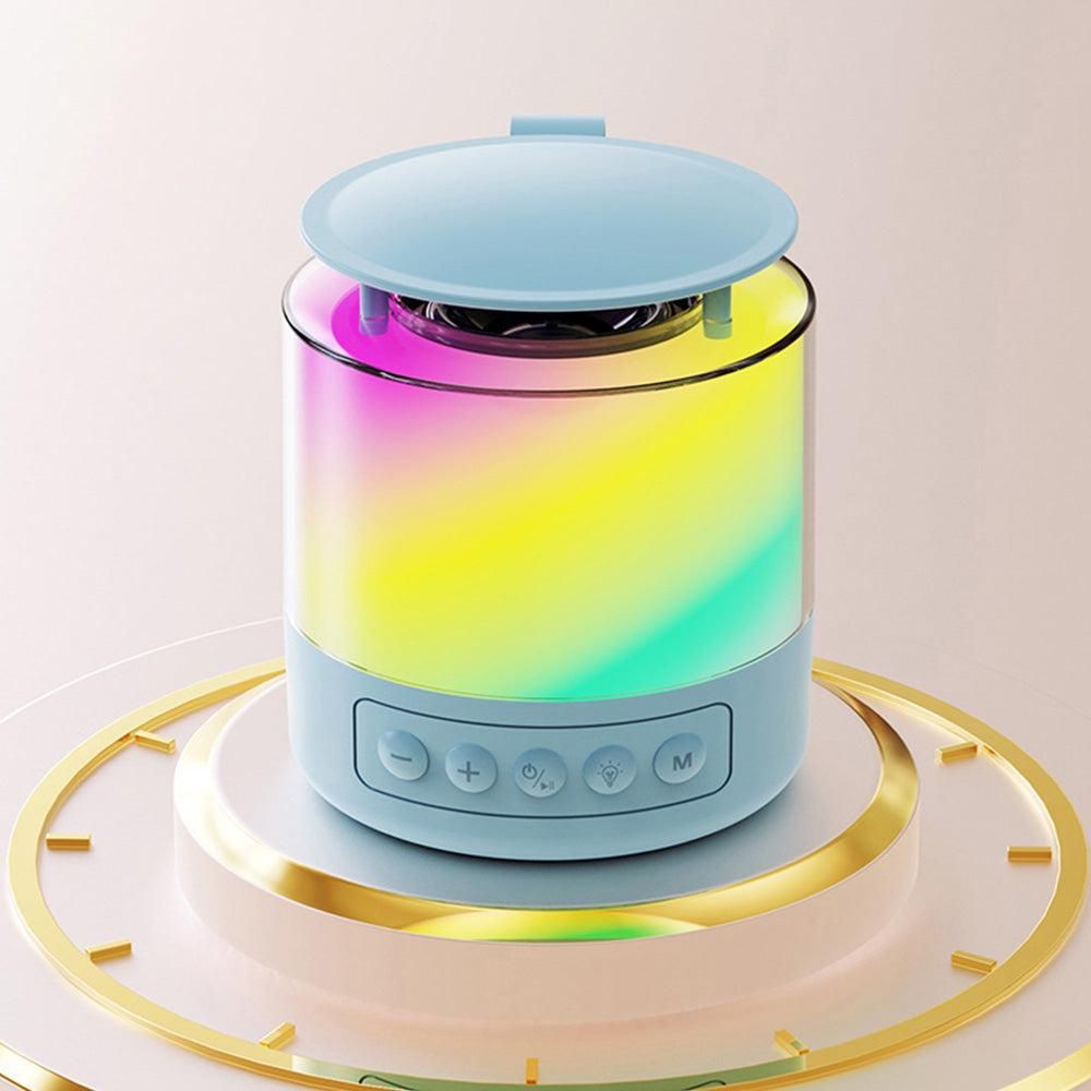 Bluetooth Karaoke Machine with 2 Wireless Microphones Mini Singing Speaker with Colorful Light Blue V1263-JX-6974-1