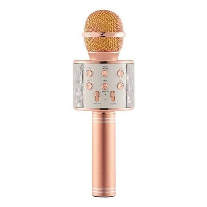 Handheld Wireless Bluetooth Microphone with Speaker for IOS Android Phone Computer 1800mAh Battery Gold V1263-JX-6975-1