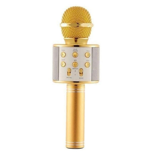 Handheld Wireless Bluetooth Microphone with Speaker for IOS Android Phone Computer 1800mAh Battery Rose Gold V1263-JX-6975-2