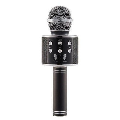 Handheld Wireless Bluetooth Microphone with Speaker for IOS Android Phone Computer 1800mAh Battery Black V1263-JX-6975-3