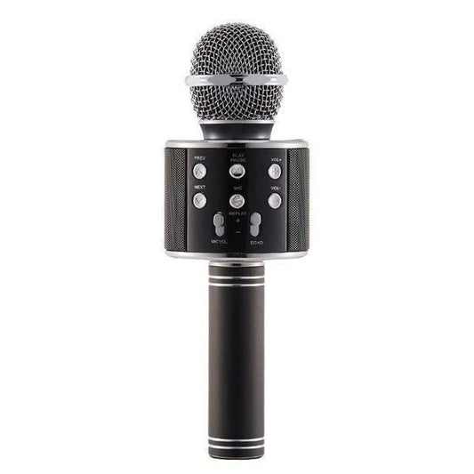 Handheld Wireless Bluetooth Microphone with Speaker for IOS Android Phone Computer 1800mAh Battery Black V1263-JX-6975-3