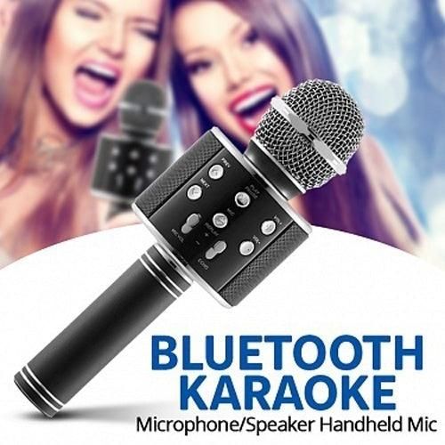 Handheld Wireless Bluetooth Microphone with Speaker for IOS Android Phone Computer 1800mAh Battery Black V1263-JX-6975-3