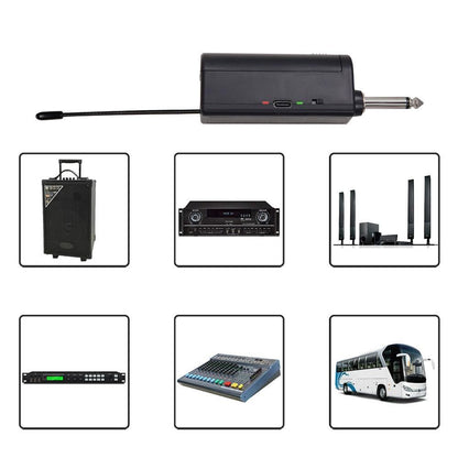 Plug and Play Wireless Microphone Rechargeable Karaoke Mic for Singing Speeches Events Gold V1263-JX-6976