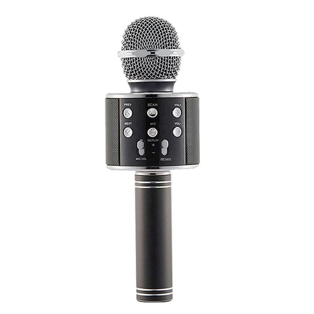 Portable Bluetooth Wireless Karaoke Microphone with LED Lights Black V1263-JX-6979-2