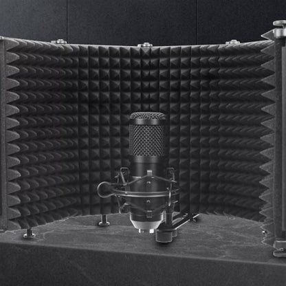 5-Panel Microphone Isolation Shield Studio Mic Sound Absorbing Foam V1263-JX-6980
