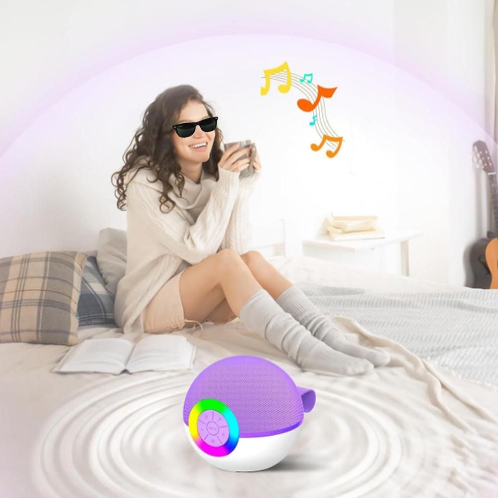 Portable Karaoke Microphone Machine Mini Bluetooth Speaker with 2 Wireless Mics Purple V1263-JX-6981-3