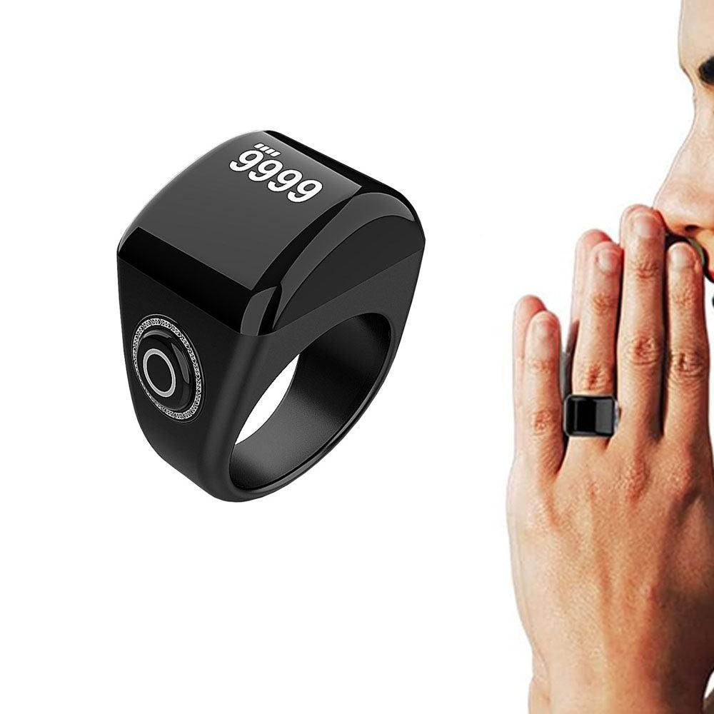 Bluetooth Smart Counter Ring - Digital Tasbih Tally Clicker with Alarm Clock Silver - M V1263-JX-6985-2