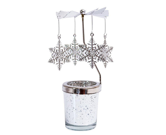 Rotating Carousel Tea Light Hanging Deer Candle Holder Candlestick Room Decor-Snowflake * V1263-JX-699