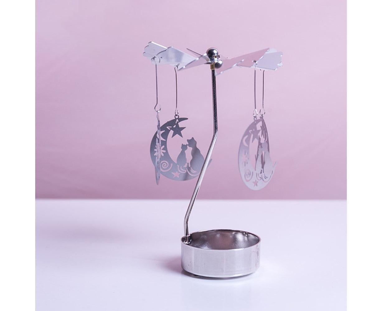 Rotating Carousel Tea Light Hanging Deer Candle Holder Candlestick Room Decor-Snowflake * V1263-JX-699
