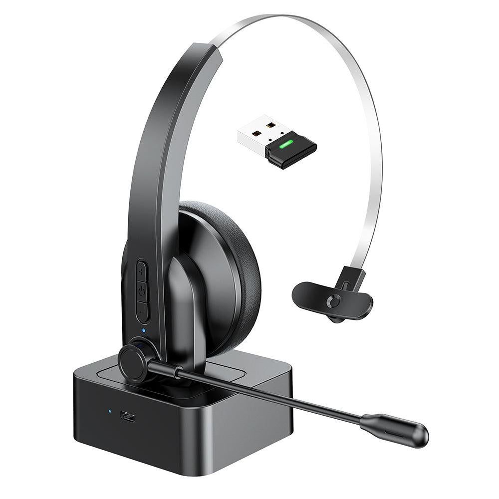 Bluetooth Wireless Headset with Mic and Charging Dock for PC and Call Center Use V1263-JX-6996