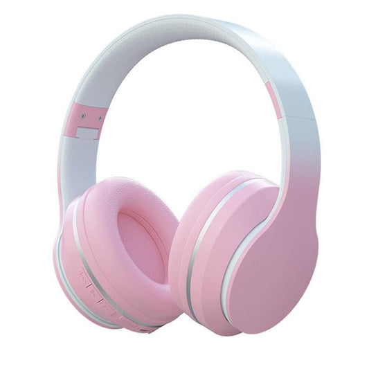 Foldable Wireless Over-Ear Headphones Bluetooth Headset with Mic Function Pink V1263-JX-6998-2