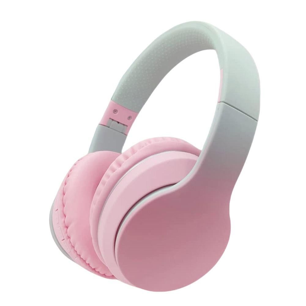 Foldable Wireless Over-Ear Headphones Bluetooth Headset with Mic Function Pink V1263-JX-6998-2