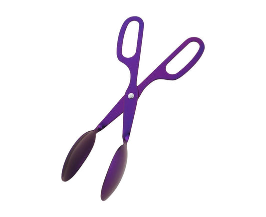 Food Tongs Scissors Shaped Salad Scissor Tongs-BBQ-Purple V1263-JX-700