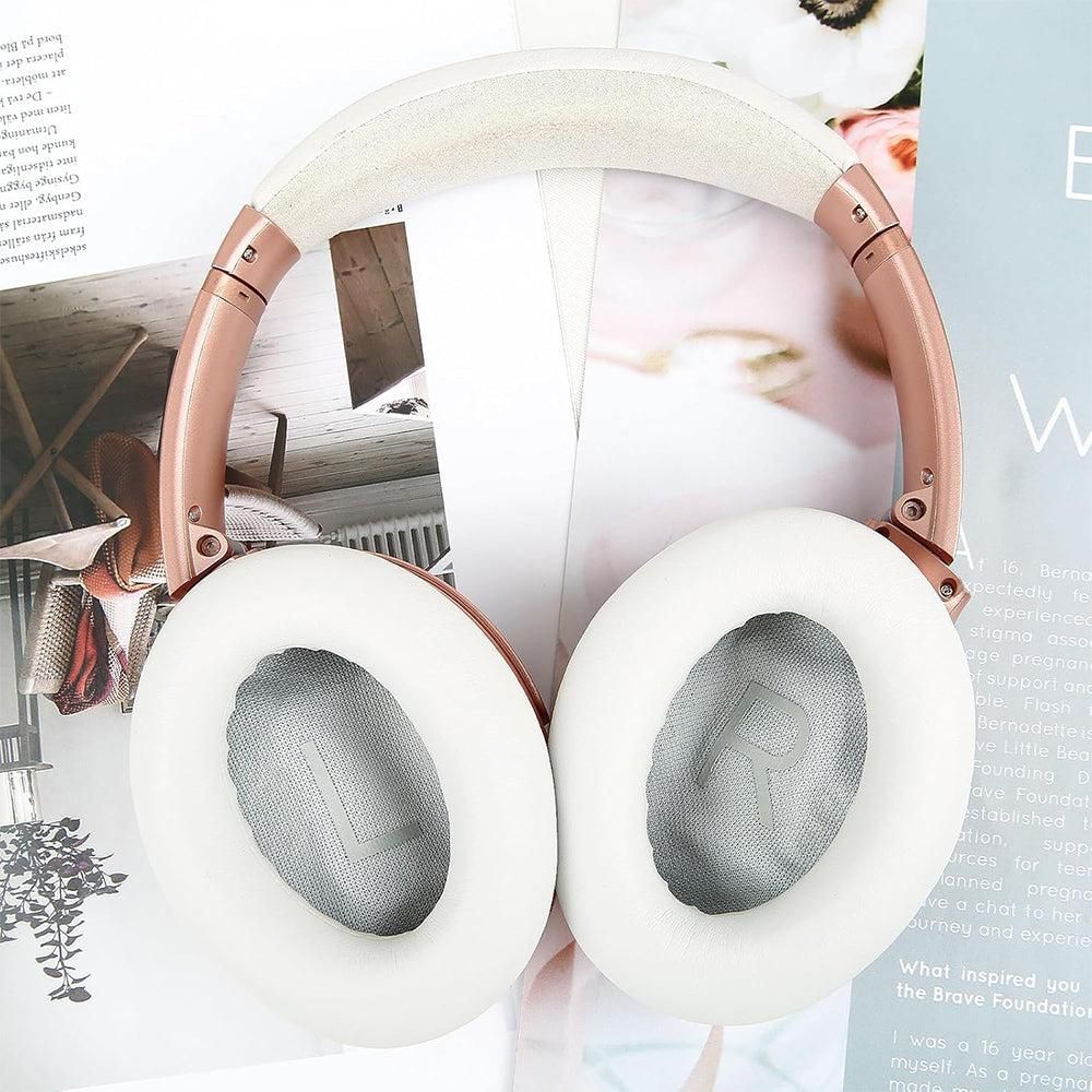 Pair of Replacement Ear Pads for Bose QC45 Headphone Ear Cushions White V1263-JX-7000-3
