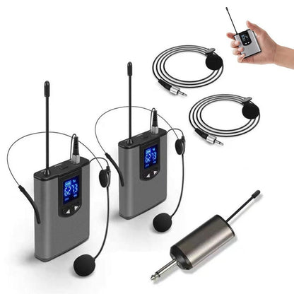 UHF Wireless Headset Microphone with Receiver Lavalier Microphone Set Style 2 V1263-JX-7001-1