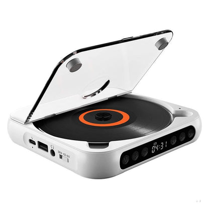 Portable Bluetooth CD Player Supports USB /Wired Playback Rechargeable Walkman White V1263-JX-7002-1