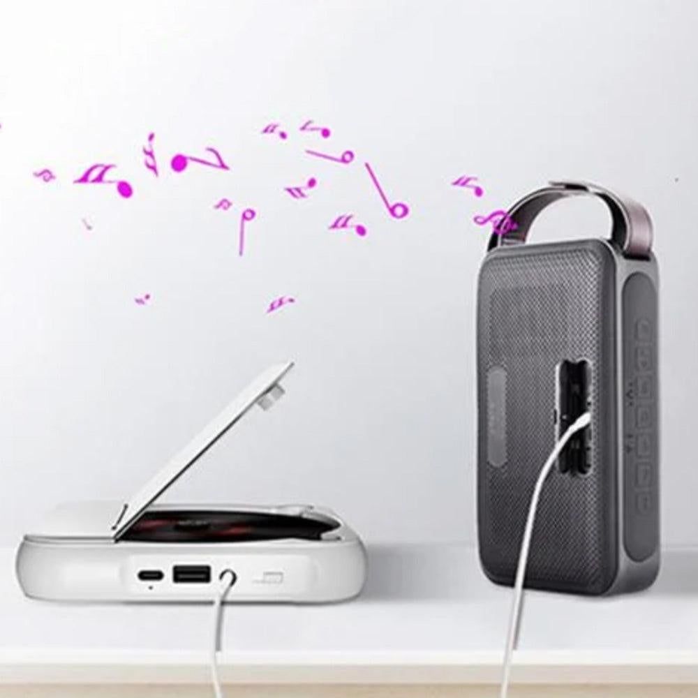 Portable Bluetooth CD Player Supports USB /Wired Playback Rechargeable Walkman White V1263-JX-7002-1