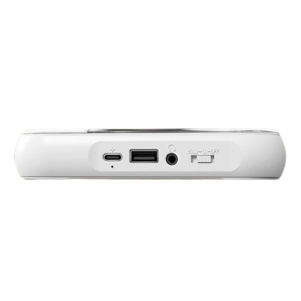 Portable Bluetooth CD Player Supports USB /Wired Playback Rechargeable Walkman White V1263-JX-7002-1