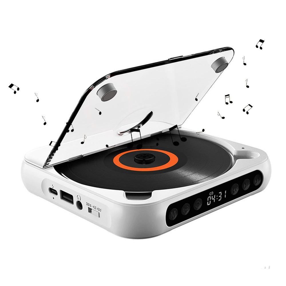 Portable Bluetooth CD Player Supports USB /Wired Playback Rechargeable Walkman White V1263-JX-7002-1