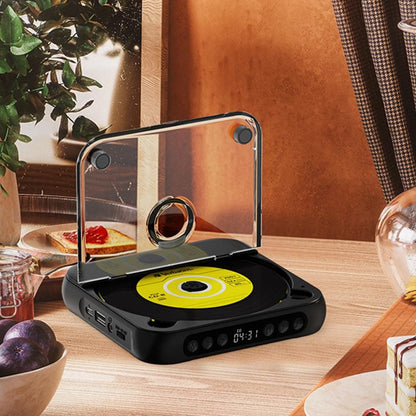 Portable Bluetooth CD Player Supports USB /Wired Playback Rechargeable Walkman Black V1263-JX-7002-2