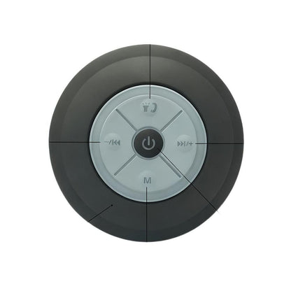 LED Bluetooth Portable Speaker with Suction Cup for Shower and Travel Black V1263-JX-7003-1