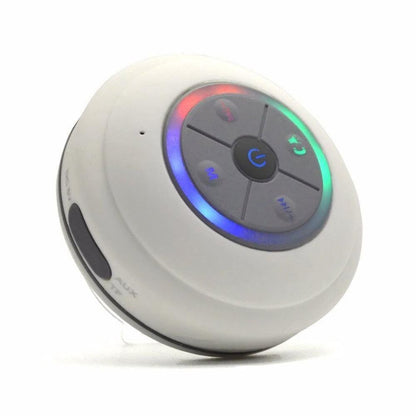 LED Bluetooth Portable Speaker with Suction Cup for Shower and Travel Black V1263-JX-7003-1
