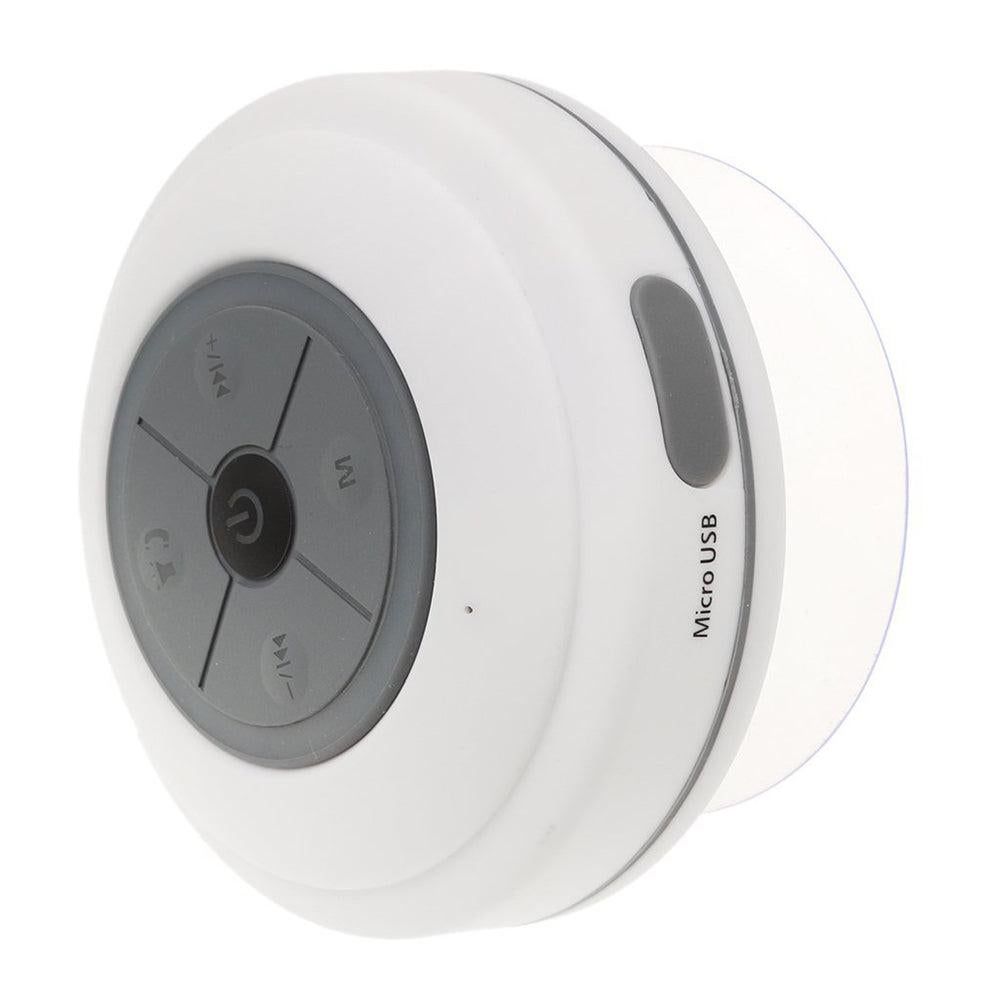 LED Bluetooth Portable Speaker with Suction Cup for Shower and Travel White V1263-JX-7003-2