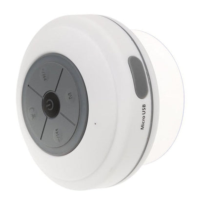 LED Bluetooth Portable Speaker with Suction Cup for Shower and Travel White V1263-JX-7003-2