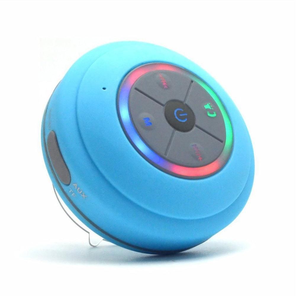LED Bluetooth Portable Speaker with Suction Cup for Shower and Travel White V1263-JX-7003-2