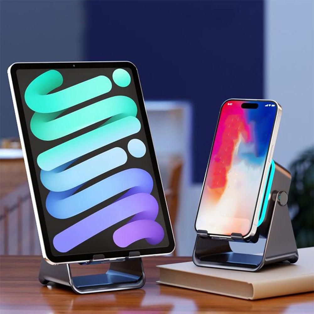 Bluetooth Speaker Phone Stand with Rotating Holder and Induction Playback Black V1263-JX-7010
