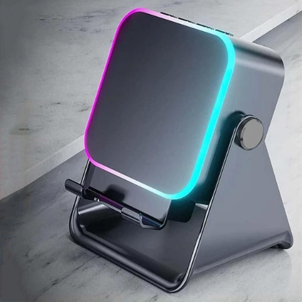 Bluetooth Speaker Phone Stand with Rotating Holder and Induction Playback Black V1263-JX-7010