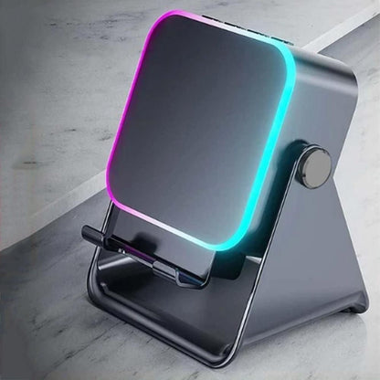 Bluetooth Speaker Phone Stand with Rotating Holder and Induction Playback Black V1263-JX-7010