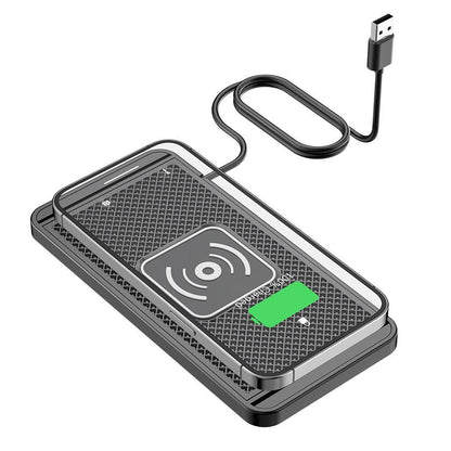 Universal Car Wireless Fast Charger Mat Non-Slip Charging Pad for Devices with Wireless Charging Function USB V1263-JX-7017-1