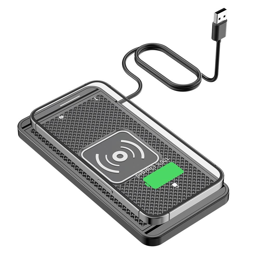 Universal Car Wireless Fast Charger Mat Non-Slip Charging Pad for Devices with Wireless Charging Function USB V1263-JX-7017-1